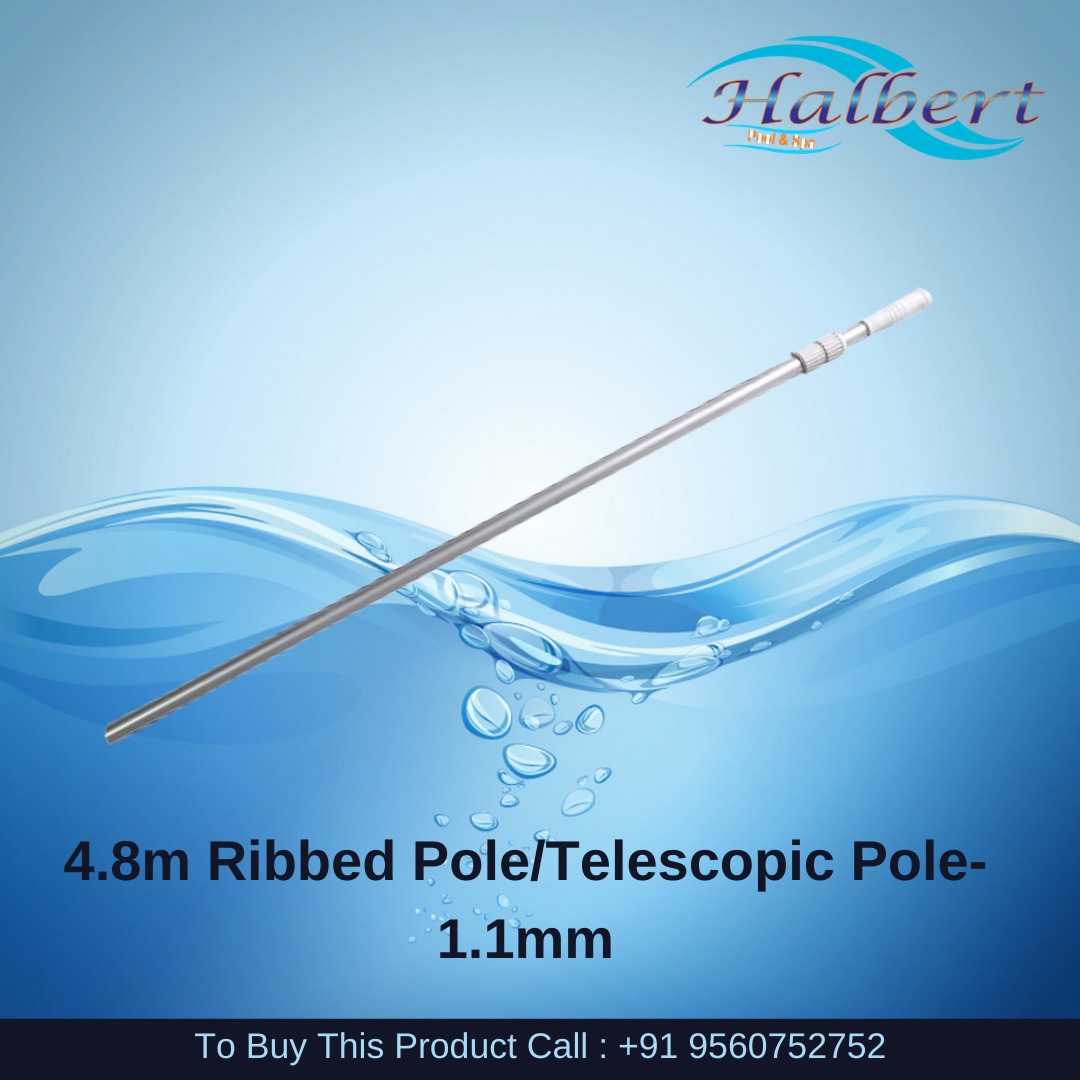 4.8m Ribbed Pole/Telescopic Pole-1.1mm Thickness/Blue/Silver